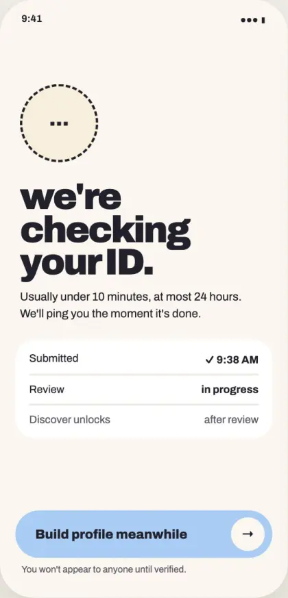 Pending screen