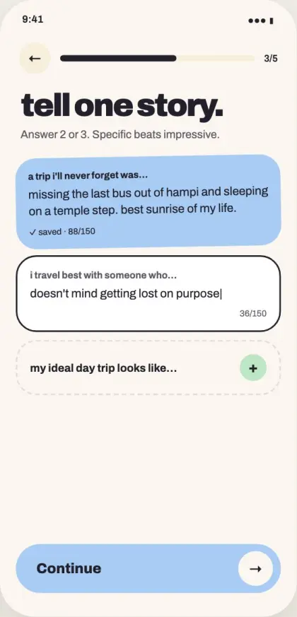 Prompts screen