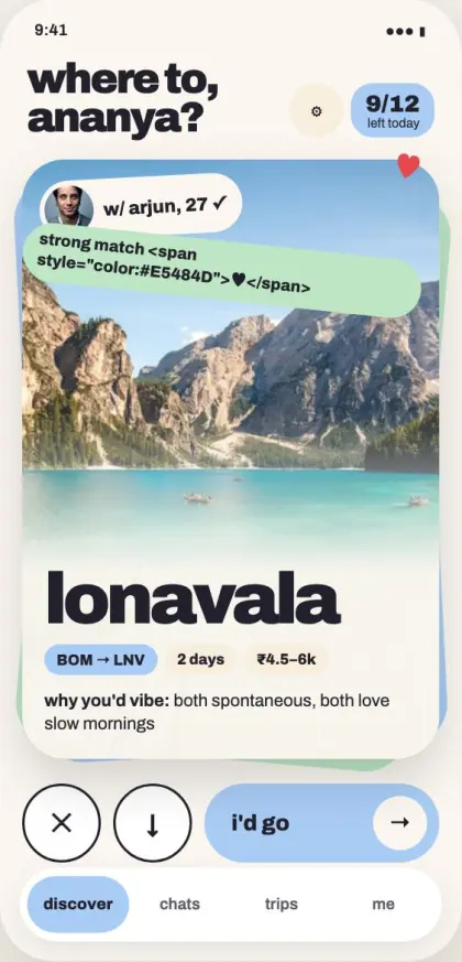 Discover screen